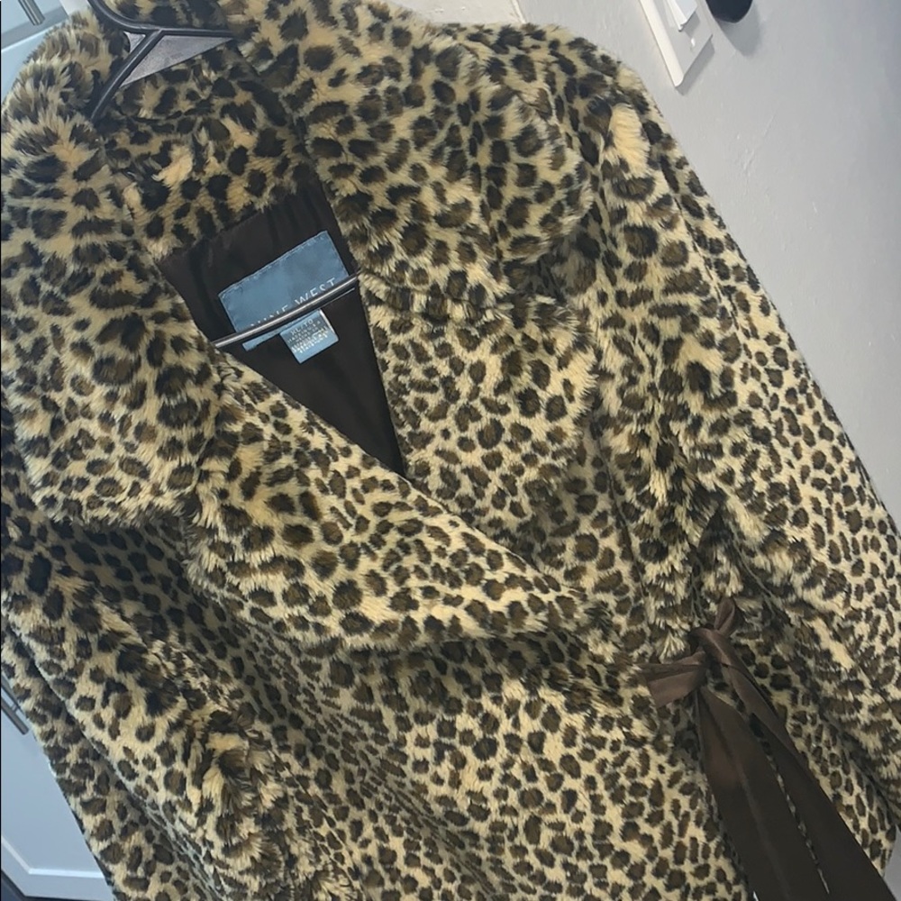 Nine West leopard print fur coat